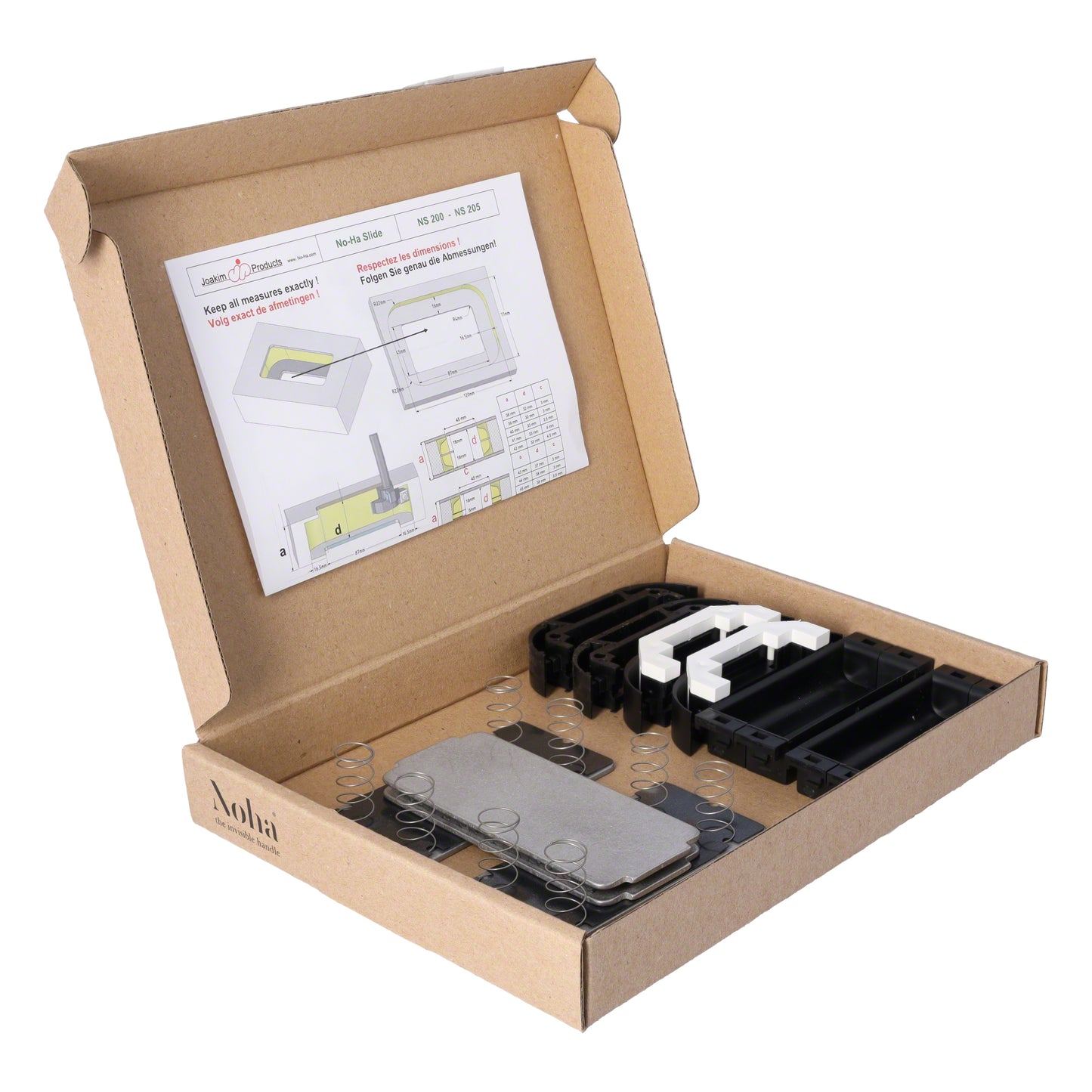 No-Ha NS einseitig oder zweiseitiger Schiebetürgriff für Schiebetüren (Türdicke 27 mm+, 37 mm+, 43 mm+, 48 mm+)