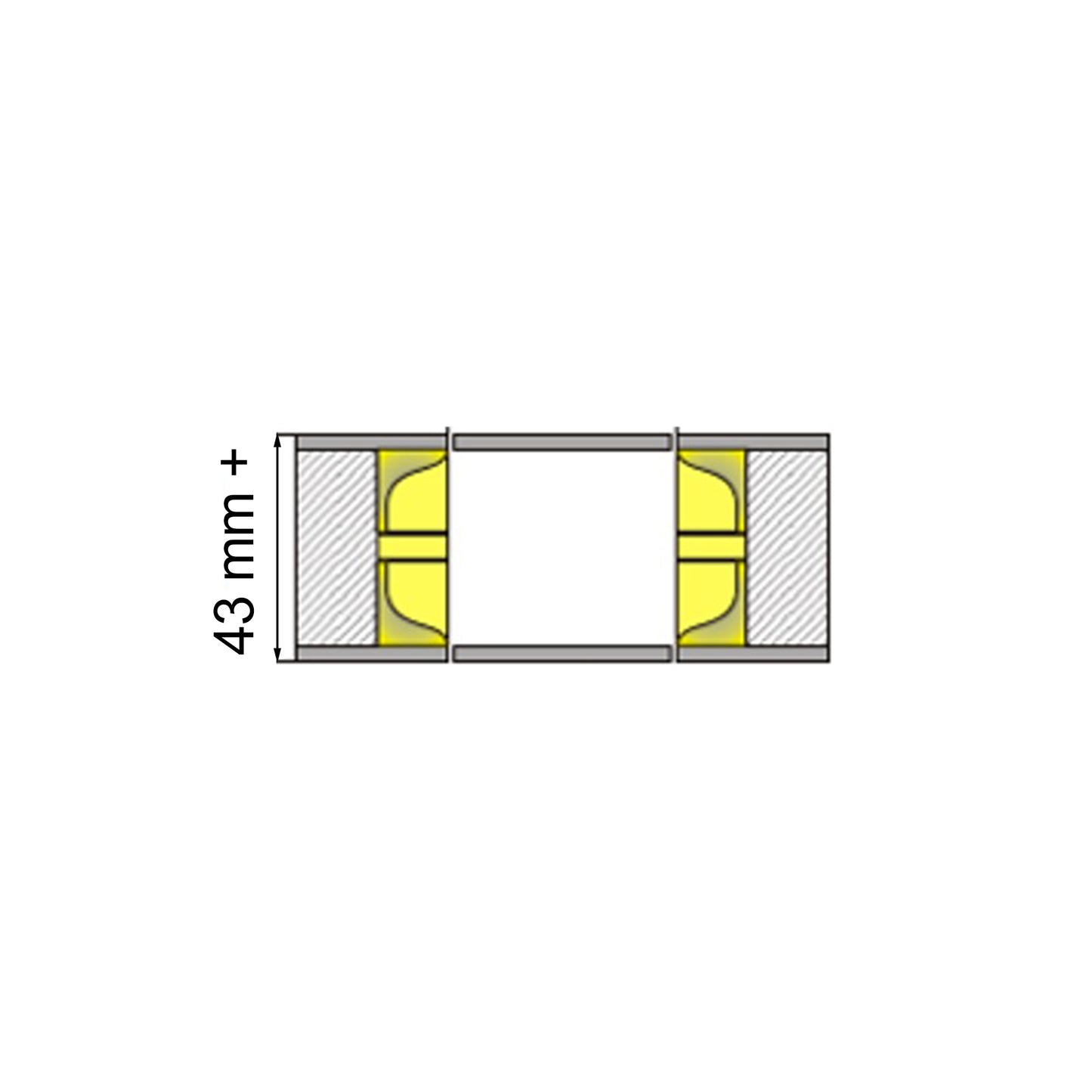No-Ha NS einseitig oder zweiseitiger Schiebetürgriff für Schiebetüren (Türdicke 27 mm+, 37 mm+, 43 mm+, 48 mm+)