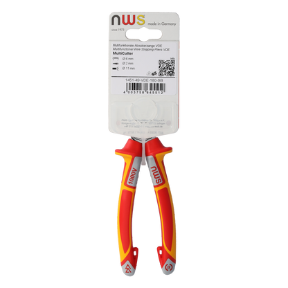 NWS Multifunktionale Abisolierzange MultiCutter VDE 1451-49-VDE-180, Zum Schneiden von harten und weichen Drähten