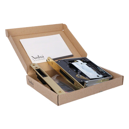 No-Ha Mini 937 S0 Magnetschloss mit Verriegelung für Drehtüren, WC - Lange Verriegelungsplatte