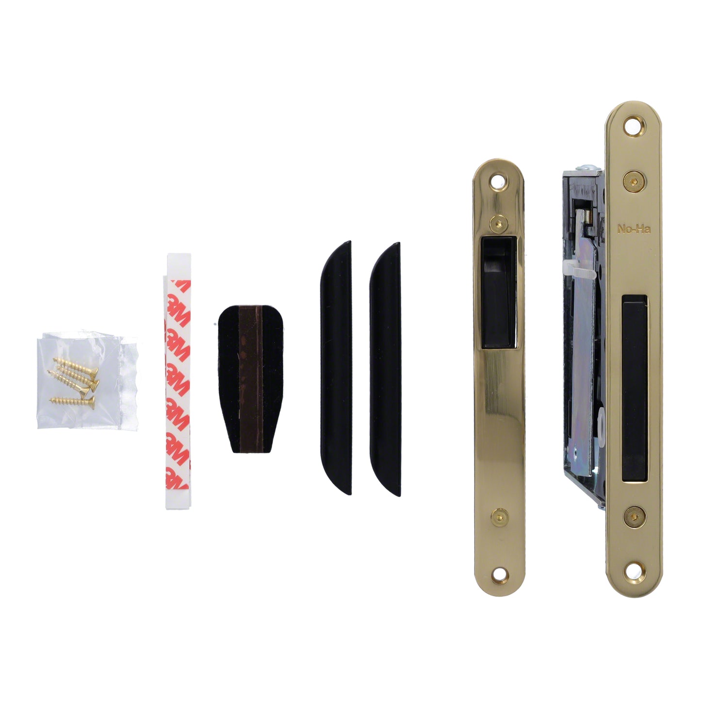 No-Ha Mini 937 S0 Magnetschloss mit Verriegelung für Drehtüren, WC - Lange Verriegelungsplatte