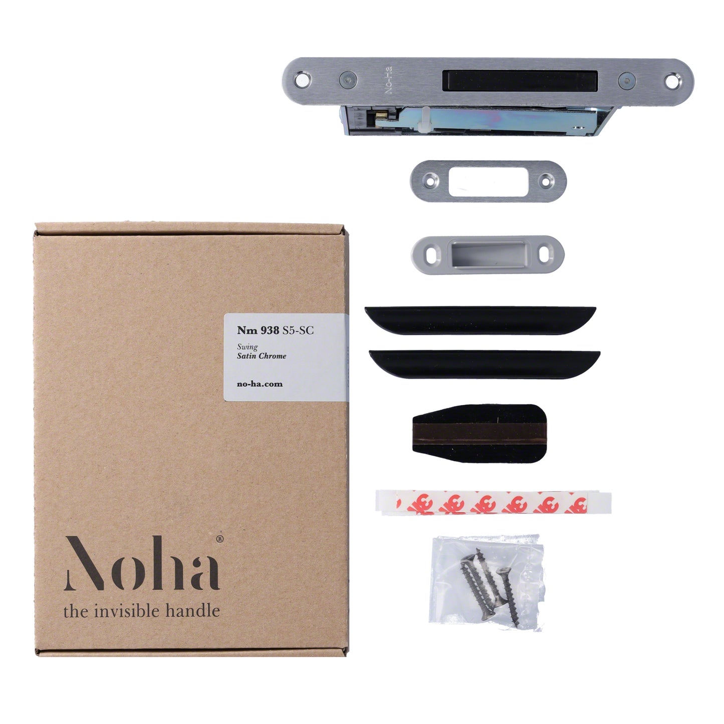 No-Ha® mini 938 | unsichtbarer Türgriff mit Magnetschloss für Drehtüren und weitere | vielseitig, wartungsfrei | Minimalistischer Türknauf passend für Türdicken von 36 mm bis 80 mm