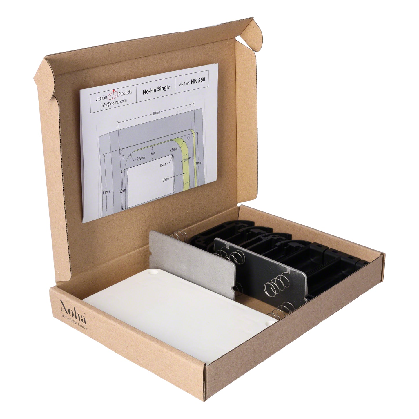 No-Ha NK 250 single für Möbeltüren Schranktüre Türdicke 19mm - 27mm (2 Stück)