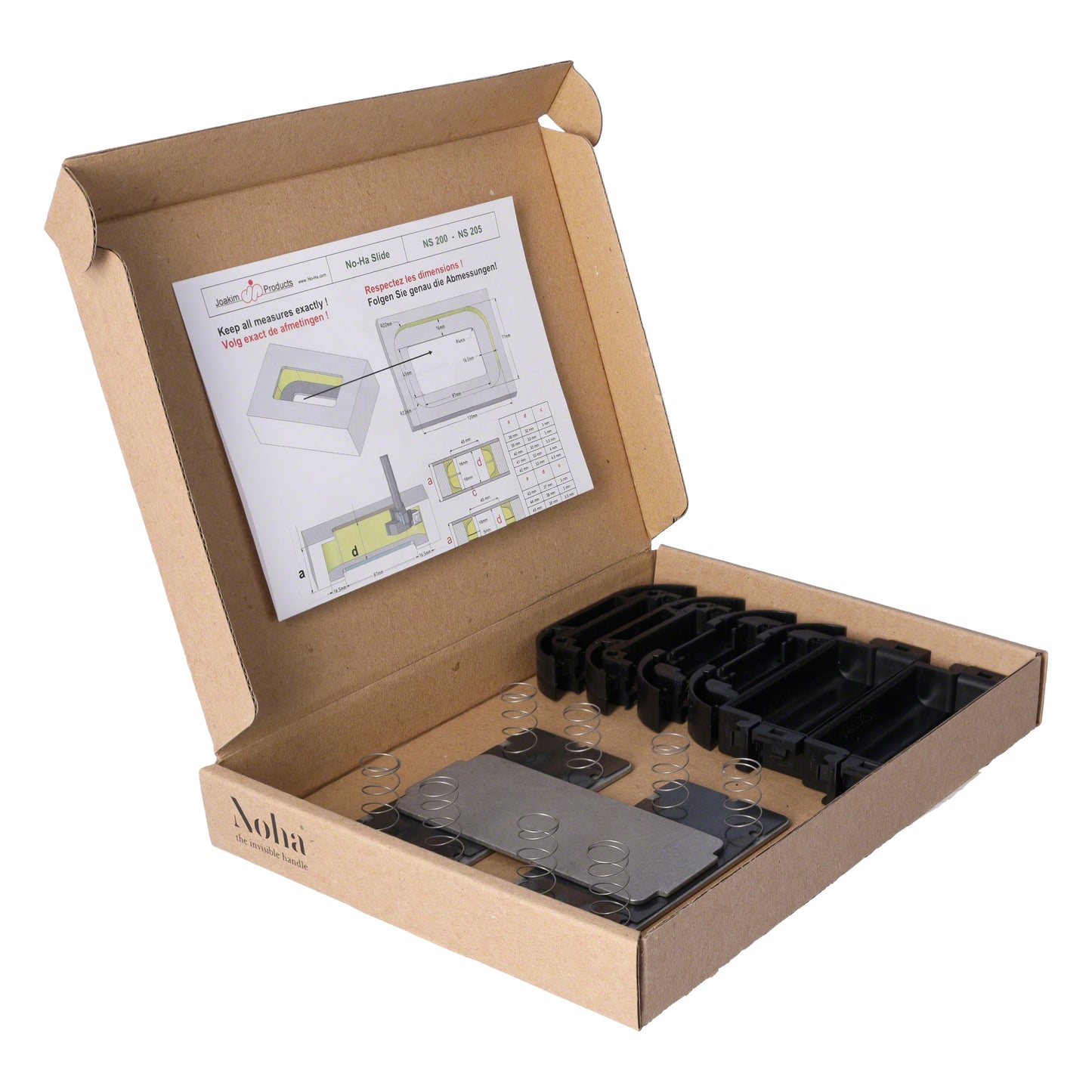 No-Ha NS einseitig oder zweiseitiger Schiebetürgriff für Schiebetüren (Türdicke 27 mm+, 37 mm+, 43 mm+, 48 mm+)