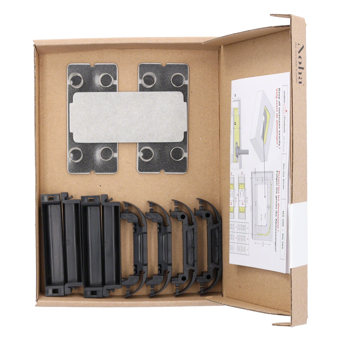 No-Ha NS einseitig oder zweiseitiger Schiebetürgriff für Schiebetüren (Türdicke 27 mm+, 37 mm+, 43 mm+, 48 mm+)