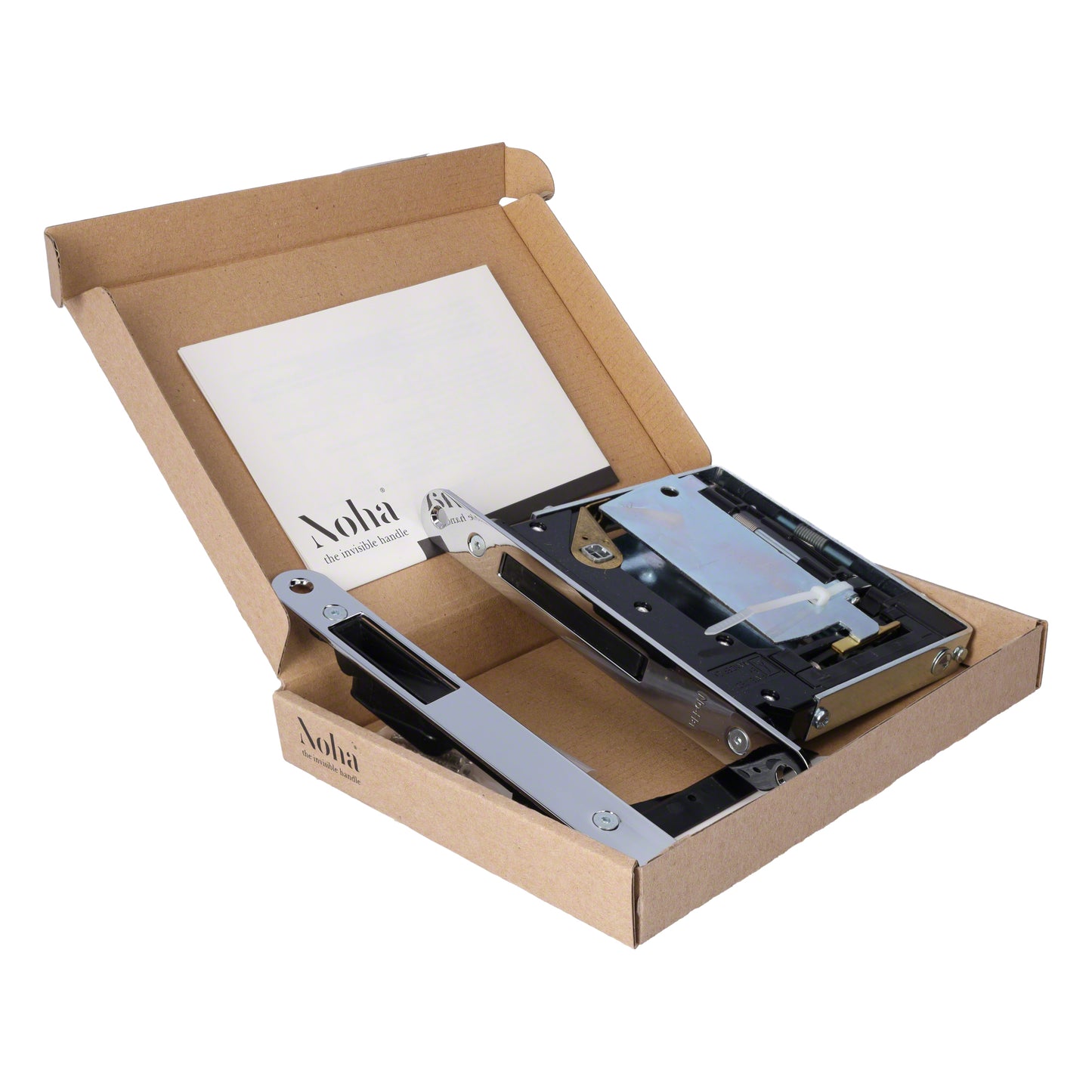 No-Ha Mini 937 S0 Magnetschloss mit Verriegelung für Drehtüren, WC - Lange Verriegelungsplatte