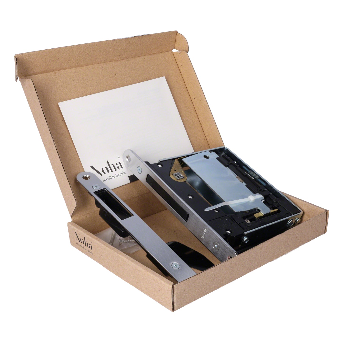 No-Ha Mini 937 S0 Magnetschloss mit Verriegelung für Drehtüren, WC - Lange Verriegelungsplatte