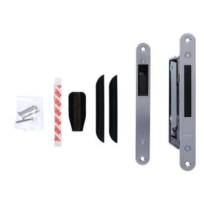 No-Ha Mini 937 S0 Magnetschloss mit Verriegelung für Drehtüren, WC - Lange Verriegelungsplatte