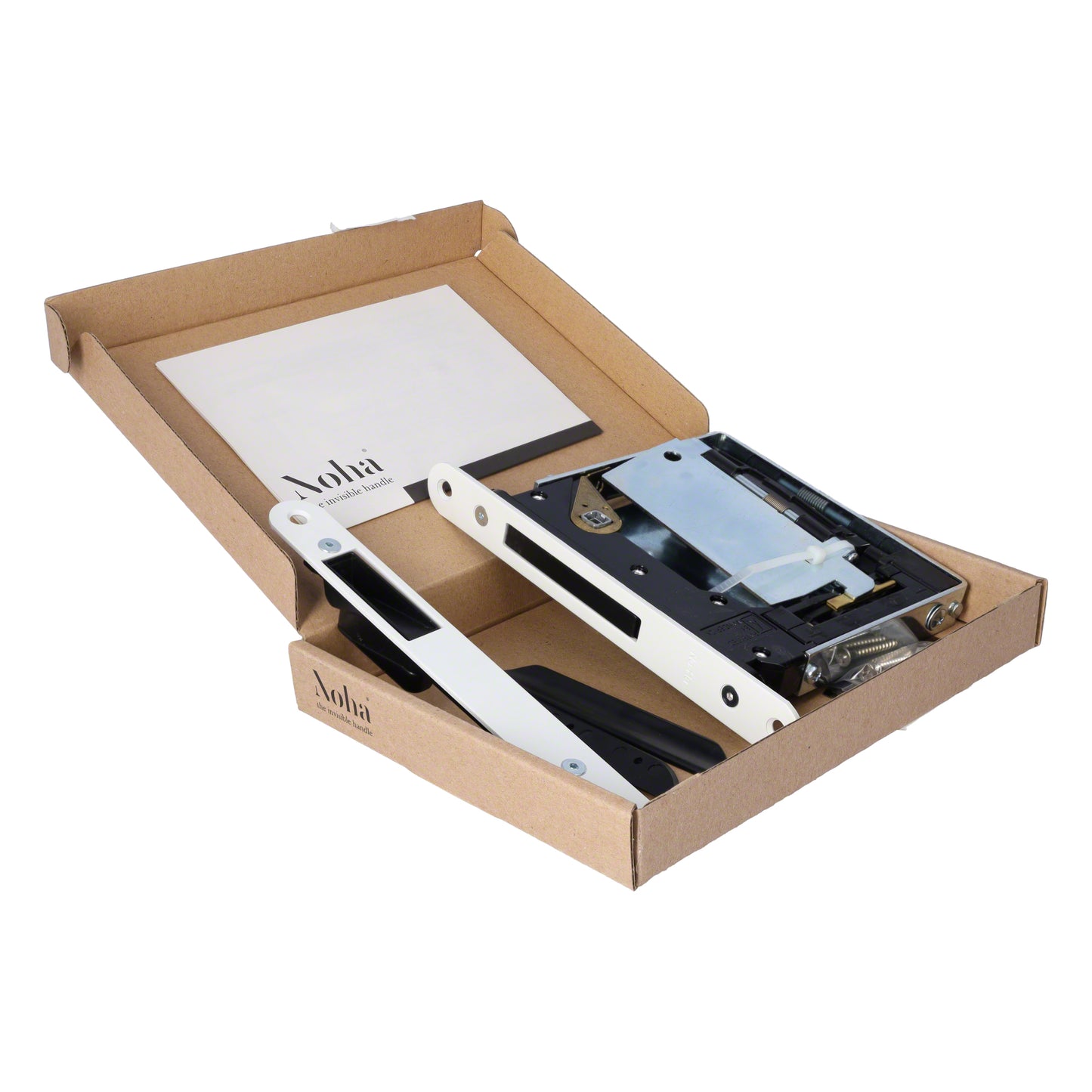 No-Ha Mini 937 S0 Magnetschloss mit Verriegelung für Drehtüren, WC - Lange Verriegelungsplatte