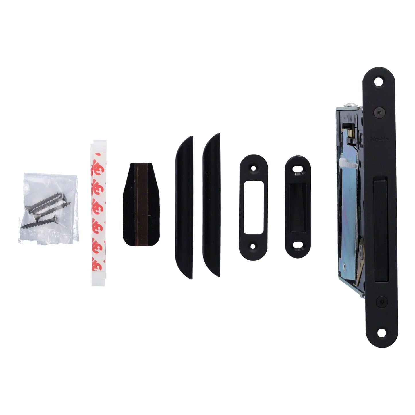 No-Ha mini 937 S5 Magnetschloss mit Verriegelung für Drehtüren, Toilette - kurze Verriegelungsplatte