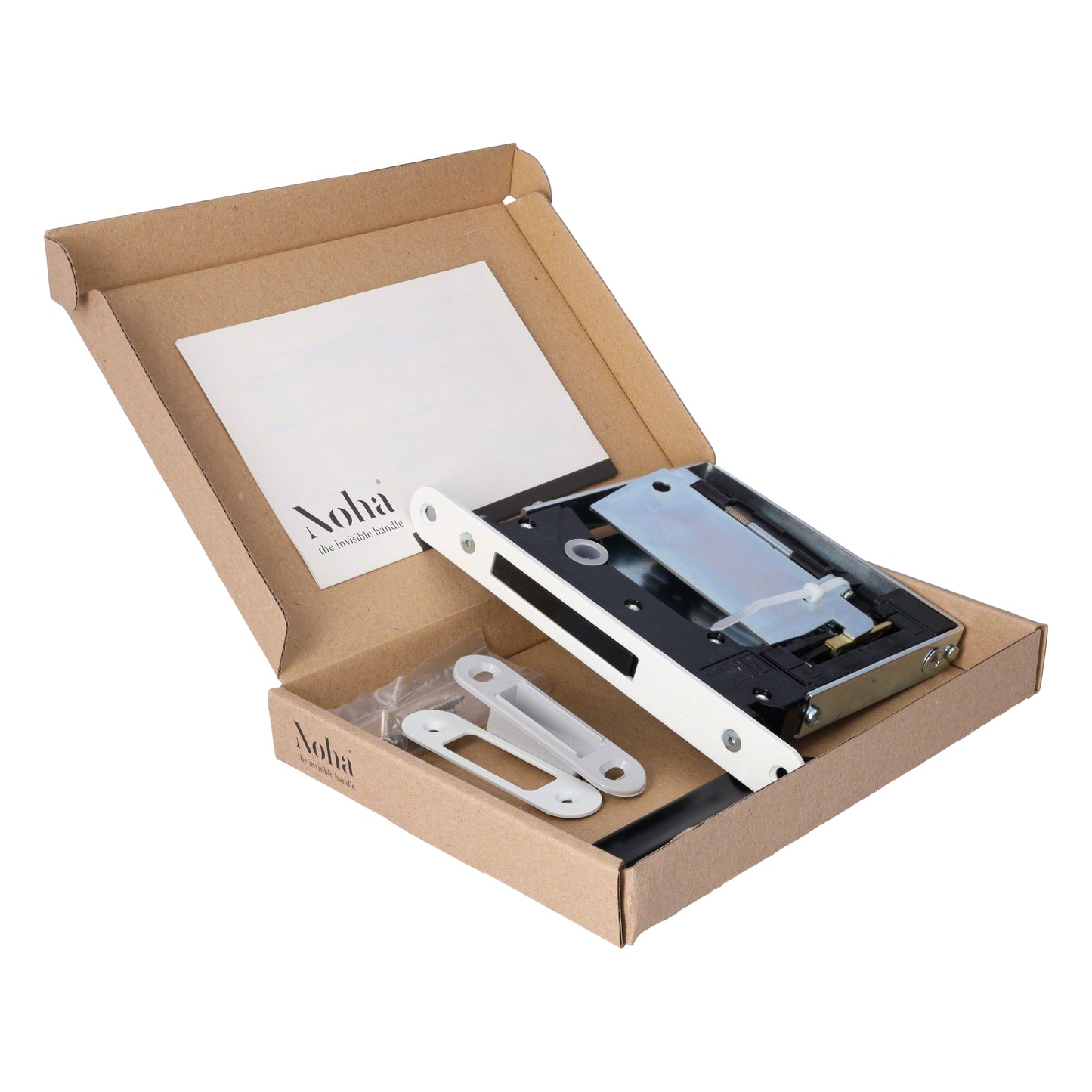 No-Ha mini 937 S5 Magnetschloss mit Verriegelung für Drehtüren, Toilette - kurze Verriegelungsplatte