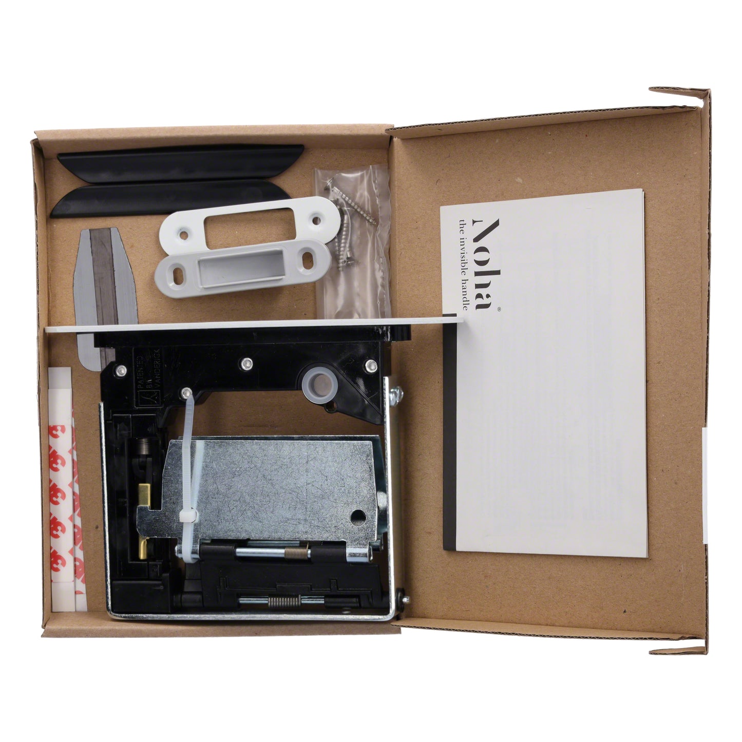 No-Ha mini 937 S5 Magnetschloss mit Verriegelung für Drehtüren, Toilette - kurze Verriegelungsplatte