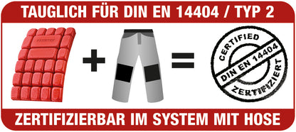 Kneetek Kniepolster MultiPad | 250 x 150 x 20mm | 2 Stück, 40g, rot | optimaler Schutz in Kombination mit Arbeitshose | Knieschutzpolster geeignet für Klempner, Elektriker, Fliesenleger, Handwerker