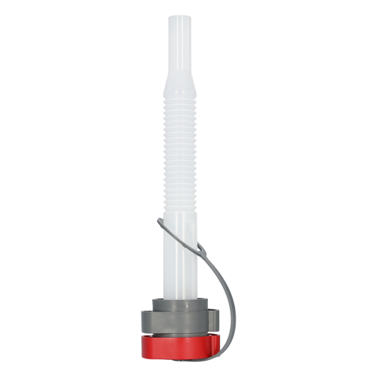Pressol Flexibles Auslaufrohr 20mm, Verschlusskappe-grau für Wasserkanister Rohr weiss Länge 245mm