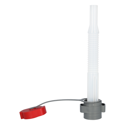 Pressol Flexibles Auslaufrohr 20mm, Verschlusskappe-grau für Wasserkanister Rohr weiss Länge 245mm