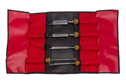 Stubai Stemmeisen Set mit Kork-Heft 5tlg 4, 10, 16, 20, 30 mm in Rolltasche R5