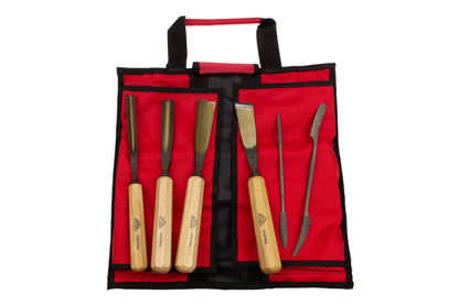 Stubai Schnitzeisen-/Riffelraspel-Satz N2, 6-teilig, Serie 52 S520005 (Schnitzersatz Hohleisen Riffelraspel Schnitzwerkzeug Schnitzeisen Schnitzerwerkzeug Gaißfuß Schnitzeisen-/Riffelraspelsatz)