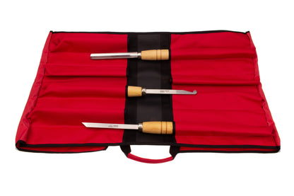 STUBAI S7000 Drechselset „Startup Set“ | 3-teiliges Drechselwerkzeug in Rolltasche | empfohlen von Drechselmeistern | HSS Formröhre 22 mm, Ausdrehstahl rund 15 mm, Abstecher 15×3 mm | Profi-Qualität