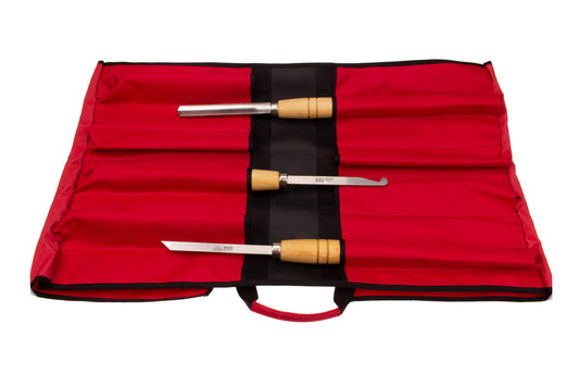 STUBAI S7000 Drechselset „Startup Set“ | 3-teiliges Drechselwerkzeug in Rolltasche | empfohlen von Drechselmeistern | HSS Formröhre 22 mm, Ausdrehstahl rund 15 mm, Abstecher 15×3 mm | Profi-Qualität