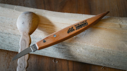 STUBAI Kerbschnitzmesser Satz 8-tlg. | mit vorgeschliffenen Messern (gerade, schräg, gebogen, zweischneidig) | Holzgriffe, Rolltasche | Profi Schnitzwerkzeug für Figuren, Reliefs & feine Holzarbeiten