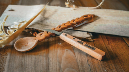 STUBAI Kerbschnitzmesser 45 mm | Kerbschnitzmesser mit Holzheft, lange, schräge Schneide, Holzbearbeitung, Schnitzwerkzeug