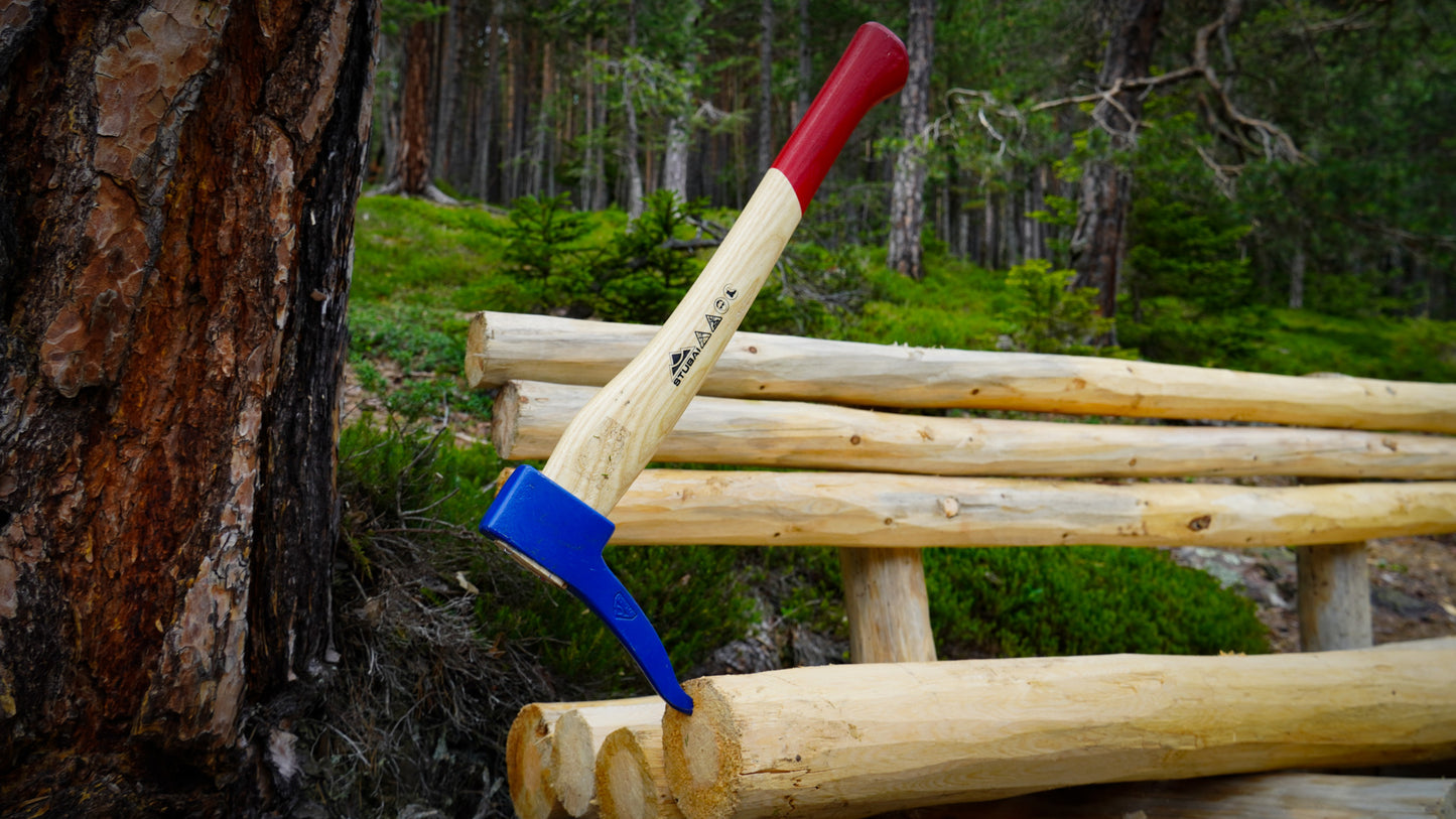 STUBAI Handsappel mit Eschenholzstiel | 450 mm, 650 g Kopfgewicht | Handsappel Gesenkgeschmiedet | zum Aufnehmen und Transportieren von Holzstücken und Baumstämmen