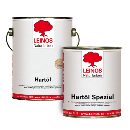 LEINOS Holzöl 750 ml im Set mit Hartöl Spezial 250 ml als Finish | Farbloses Möbelöl für stark beanspruchte Oberflächen | Effektive Versiegelung und langanhaltenden Schutz im Innenbereich