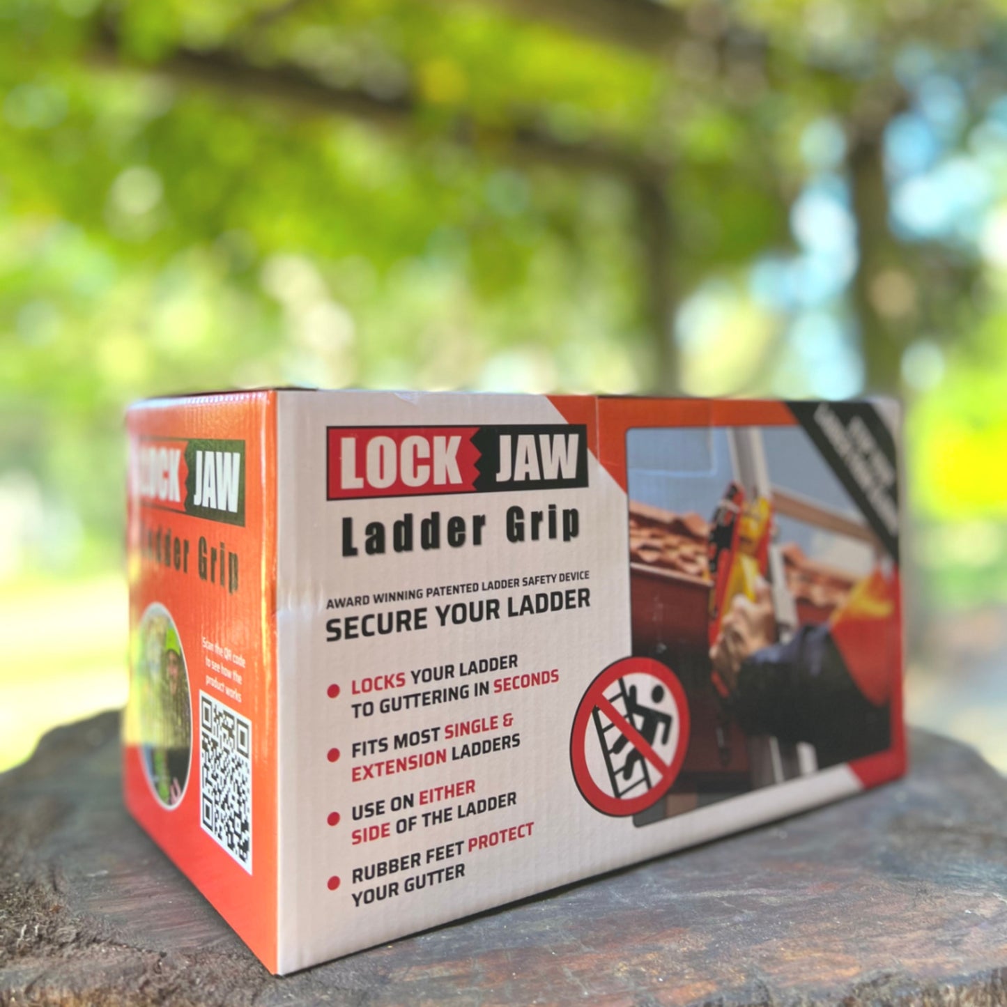 Lock Jaw Ladder Grip Leitersicherungsclip für Dachrinnen, sichere Leiterbefestigung in 5 Sekunden, BG Bau gelistet für Handwerker und Dachdecker