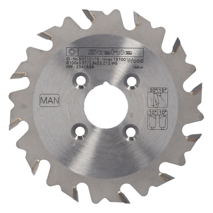 Stehle 1103L HW- Nutfräser für Lamello 100x3,97x22mm Z=12 WS inkl. 4 Nebenlöchern | ausriss freien Nuten für Lamello - Nutverbindungen in Massivhölzern und Holzwerkstoffen