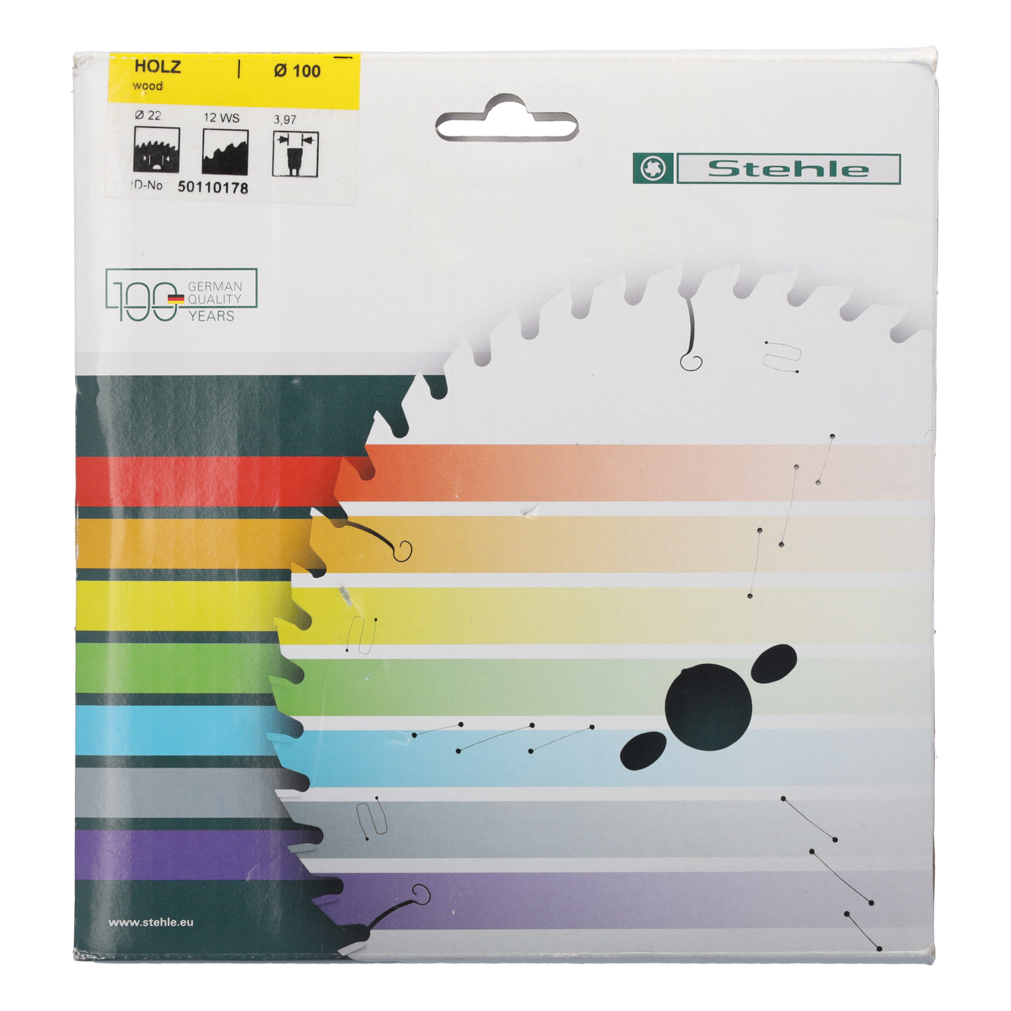 Stehle 1103L HW- Nutfräser für Lamello 100x3,97x22mm Z=12 WS inkl. 4 Nebenlöchern | ausriss freien Nuten für Lamello - Nutverbindungen in Massivhölzern und Holzwerkstoffen