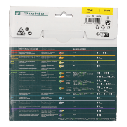 Stehle 1103L HW- Nutfräser für Lamello 100x3,97x22mm Z=12 WS inkl. 4 Nebenlöchern | ausriss freien Nuten für Lamello - Nutverbindungen in Massivhölzern und Holzwerkstoffen