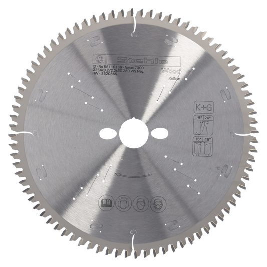 Stehle HW K+G negativ Kapp- & Gehrungssägeblatt 254x3,2x30mm Z=80 WS