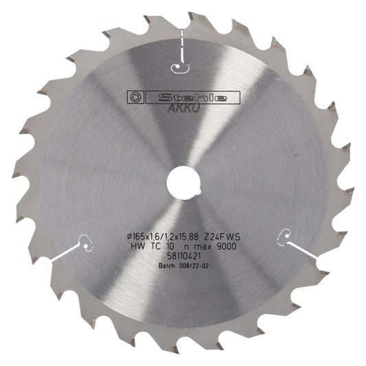 Stehle HW Handkreissägeblatt 165x1,6/1,2x15,88mm Z=24