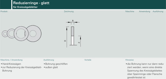 Reduzierring fuer Kreissaegeblaetter, glatt, 80x70x2,2mm