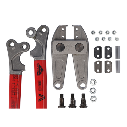 Bolzenschneider mit auswechselbaren Dreikantschneiden | 920 mm | STUBAI Metallschneider für die Metallverarbeitung, Schlösser, zum Schneiden von Baustählen, Bolzen, Drahtstiften, Stahlstangen