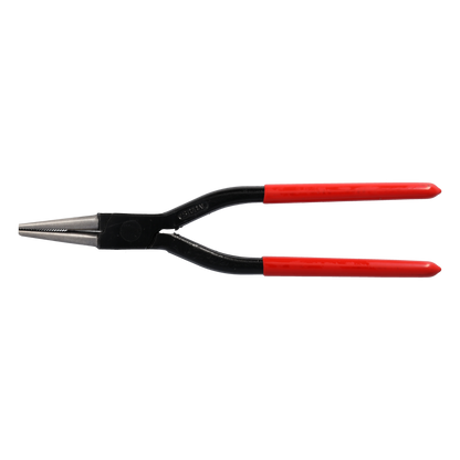 STUBAI Spengler-Rundzange PVC 240 mm durchgesteckt mit Zahnung | geschmiedete Blechzange aus C45 Carbonstahl | 45 mm Spitzen | robuste PVC-Griffe | Made in Austria