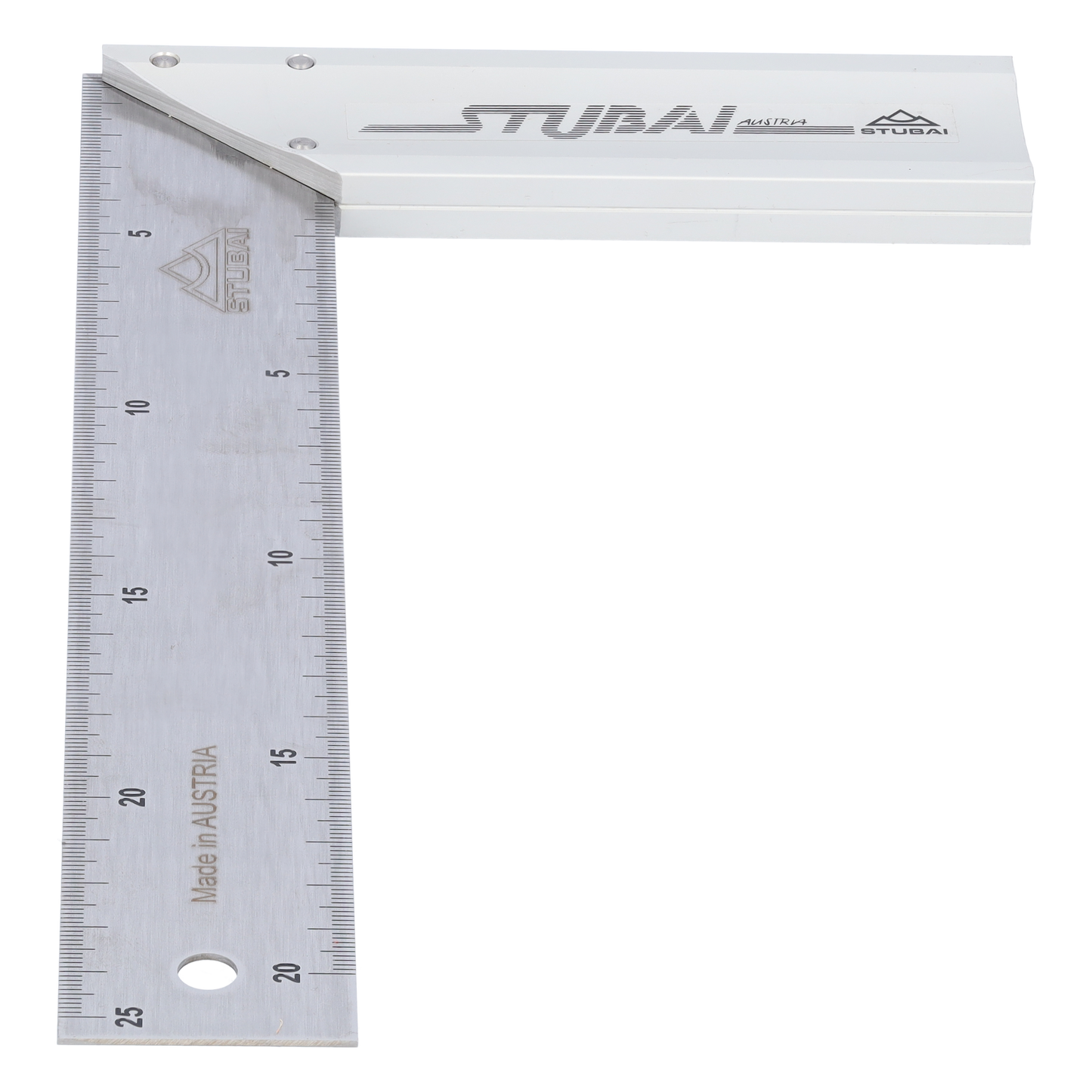 STUBAI Tischlerwinkel beidseitige Maßeinteilung | 250 x 150 mm | hochwertige Federstahlschiene mit eloxiertem Aluschenkel | Profi Winkelmesser für präzise Messungen und Markierungen