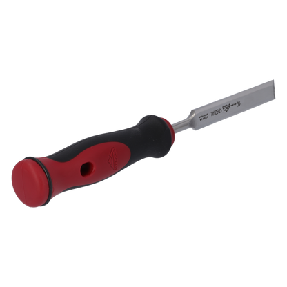 Stemmeisen mit rot-schwarzem 2K-Griff, 16mm, STUBAI Profi Stechbeitel zur präzisen Holzbearbeitung, Stecheisen für Schreiner Tischler