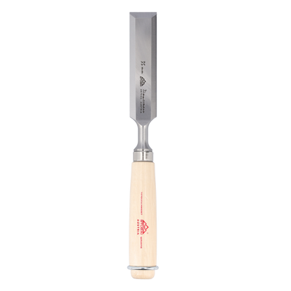 STUBAI Zimmermanns-Stemmeisen Set | 3-teiliges Stechbeitel-Set mit langer Klinge 30/35/40 mm | Ergonomische Weißbuchenholz-Griffe mit Schlagring | Profi Stecheisen für präzise Holzbearbeitung, Schreiner & Tischler