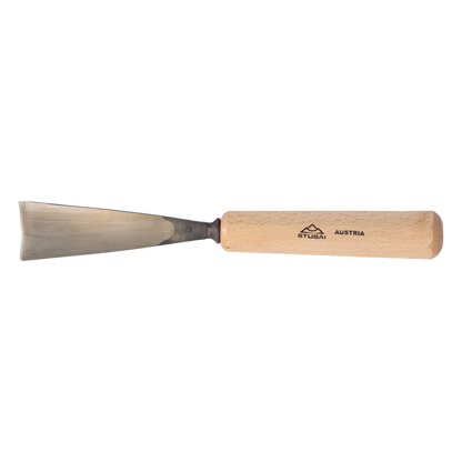 STUBAI Stemmeisen Stechbeitel Serie 52 - Form 5 | Gerades Hohleisen - 35 mm, mit Holzgriff, zum Vorstechen, für Anschlagarbeiten, Schrupparbeiten, Rosetten, zur Bearbeitung von Holz