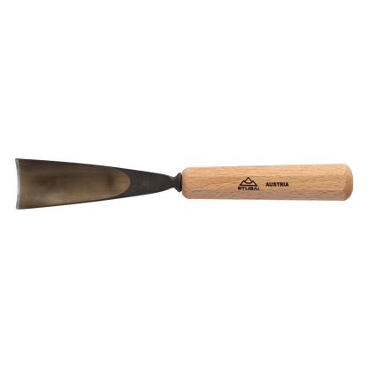 STUBAI Stemmeisen Stechbeitel Serie 52 - Form 8 | Gerades Hohleisen 40 mm, mit Holzgriff, für Figurenarbeiten, Kerb- und Reliefschnitzarbeiten, zur präzisen Bearbeitung von Holz