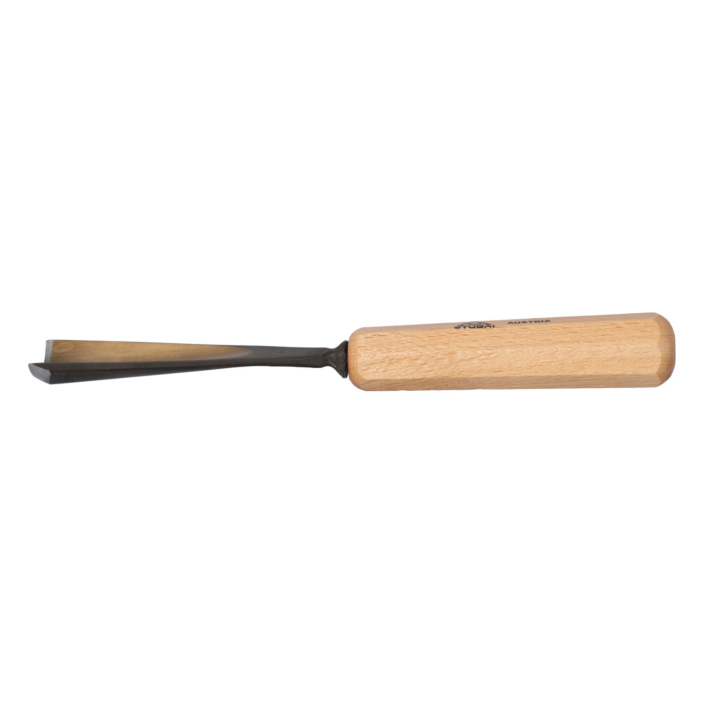 STUBAI Stemmeisen Stechbeitel Serie 52 - Form 8 | Gerades Hohleisen 40 mm, mit Holzgriff, für Figurenarbeiten, Kerb- und Reliefschnitzarbeiten, zur präzisen Bearbeitung von Holz
