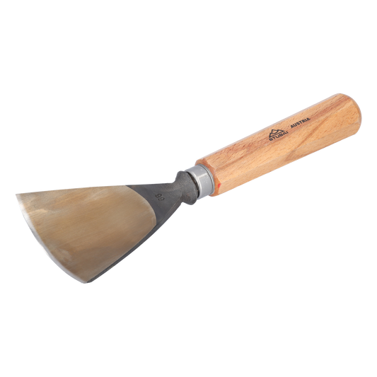 STUBAI Stemmeisen Stechbeitel Serie 52 - Form 66 | Schweizer Messer Form E 80 mm, mit Holzgriff, zum Vorstechen, Kerb- und Reliefschnitz, für glatte Flächen, zur präzisen Bearbeitung von Holz