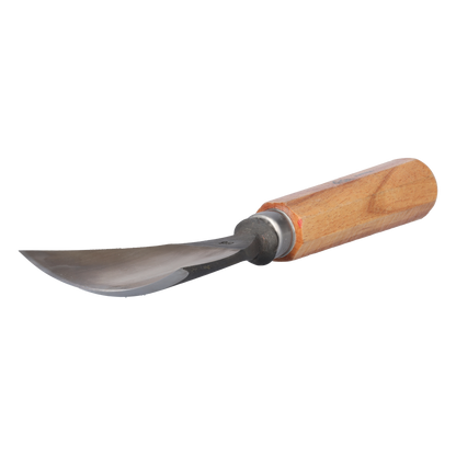 STUBAI Stemmeisen Stechbeitel Serie 52 - Form 66 | Schweizer Messer Form E 80 mm, mit Holzgriff, zum Vorstechen, Kerb- und Reliefschnitz, für glatte Flächen, zur präzisen Bearbeitung von Holz