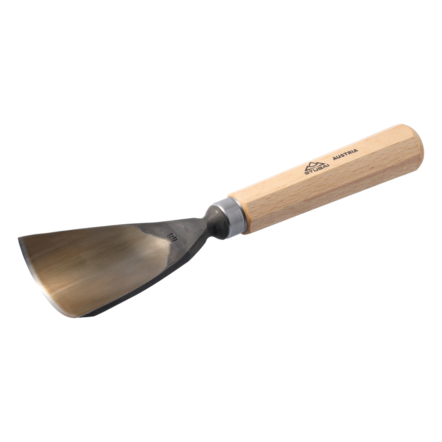 STUBAI Stemmeisen Stechbeitel Serie 52 - Form 68 | Schweizer Messer Form G 70 mm, mit Holzgriff, zum Vorstechen, Kerb- und Reliefschnitz, für glatte Flächen, zur präzisen Bearbeitung von Holz