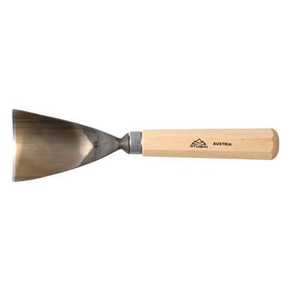 STUBAI Stemmeisen Stechbeitel Serie 52 - Form 68 | Schweizer Messer Form G 70 mm, mit Holzgriff, zum Vorstechen, Kerb- und Reliefschnitz, für glatte Flächen, zur präzisen Bearbeitung von Holz