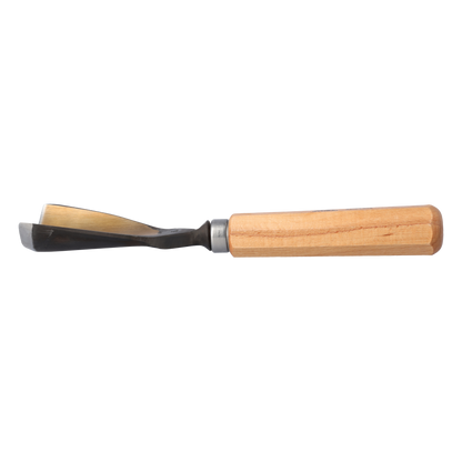 STUBAI Stemmeisen Stechbeitel Serie 52 - Form 68 | Schweizer Messer Form G 80 mm, mit Holzgriff, zum Vorstechen, Kerb- und Reliefschnitz, für glatte Flächen, zur präzisen Bearbeitung von Holz