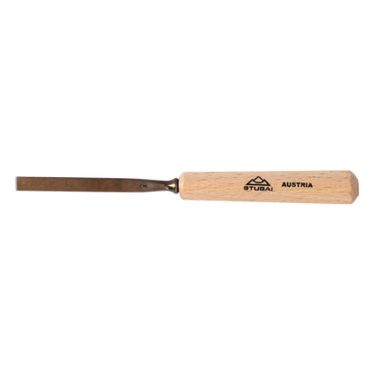 STUBAI Stemmeisen Stechbeitel Serie 52 - Form 71 | einseitig geschliffen 8 mm, mit Holzgriff, für glatte Flächen, zum Vorstechen, Kerb- und Reliefschnitzarbeiten, zur präzisen Bearbeitung von Holz