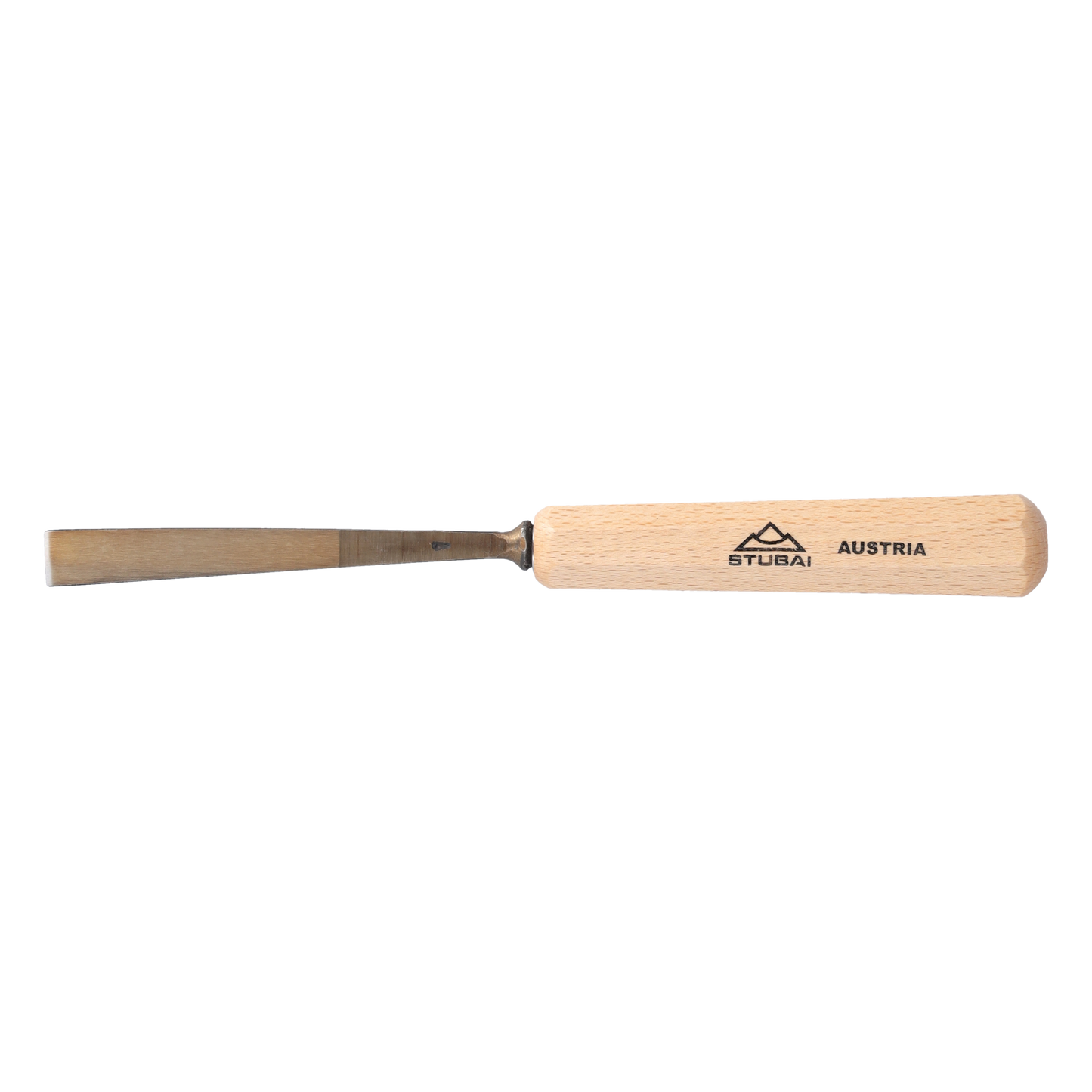 STUBAI Stemmeisen Stechbeitel Serie 52 - Form 71 | einseitig geschliffen 10 mm, mit Holzgriff, für glatte Flächen, zum Vorstechen, Kerb- und Reliefschnitzarbeiten, zur präzisen Bearbeitung von Holz