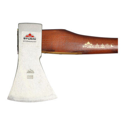 STUBAI Astbeil Putzhake im Nirolook mit Messing-Stielschutz | 1200 g Kopfgewicht | Beil aus Stahl mit Holzgriff, kleine Axt zur Forstarbeit, Spaltbeil, Allzweckbeil, Freizeitbeil